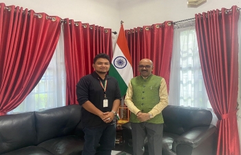 Consul General Mr. Ravi Shanker Goel welcomed the fully funded GOI ITEC scholarship recipient Mr. Fachrul Azhar, officials of Sabang City Government from Aceh